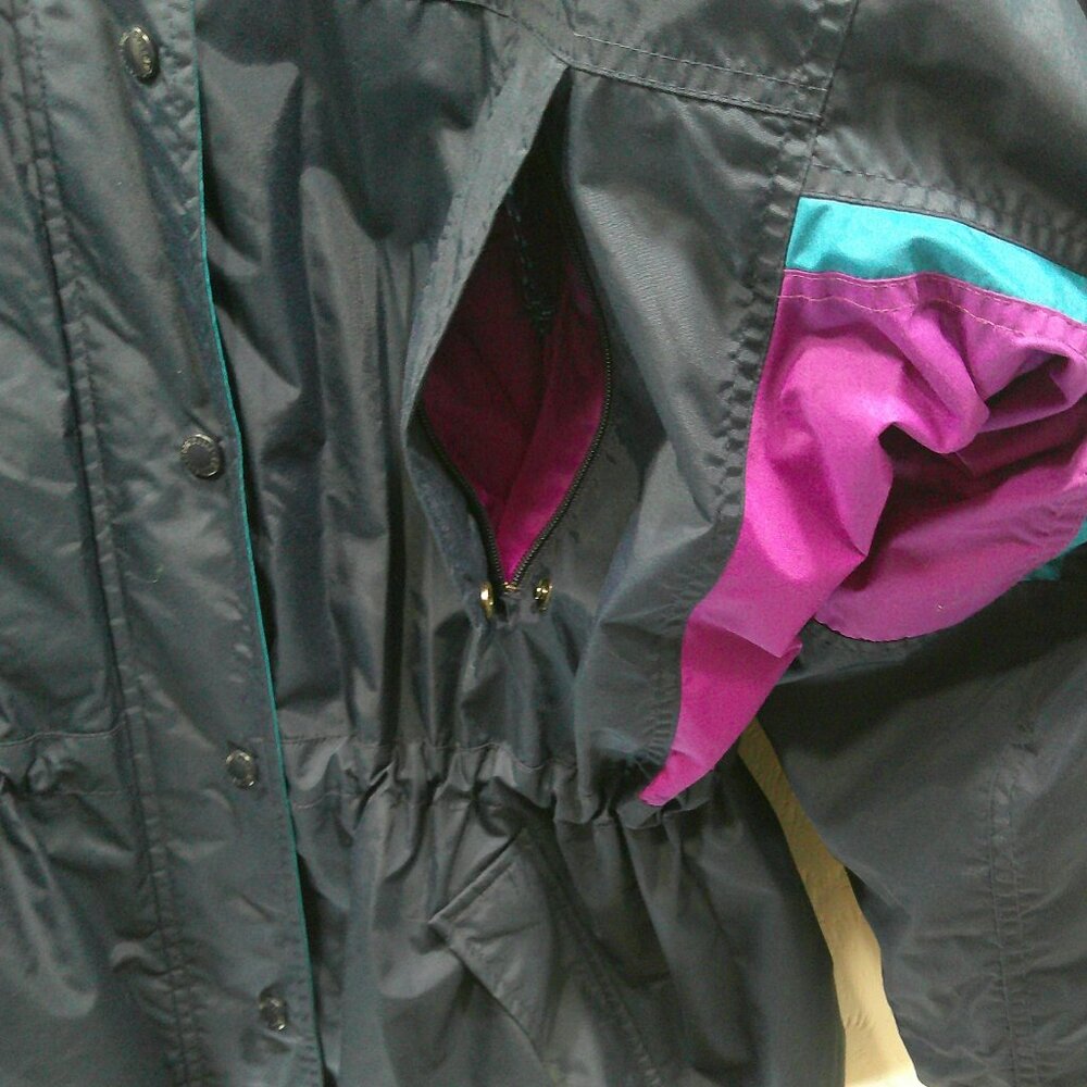 Columbia Vintage 90’s Preppy Ski Jacket Longs Peak Size M | Navy Purple Teal - Picture 8 of 12